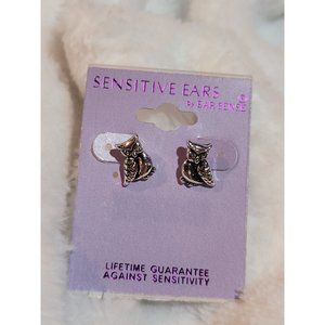 Silver Owl Stud Earrings | Sensitive Ears by Ear Sense